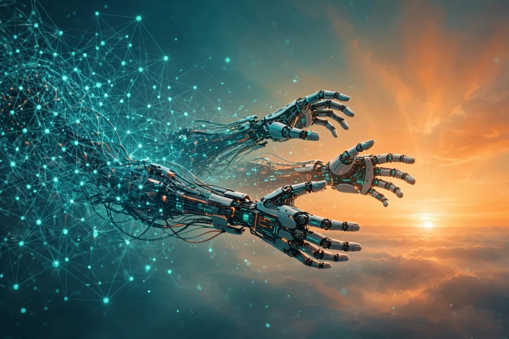 Future of autonomous AI agents concept art